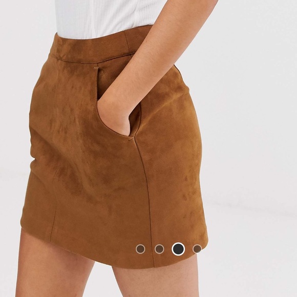 Brown ASOS Faux Suede Skirt- Petite, NEVER WORN - Picture 5 of 11